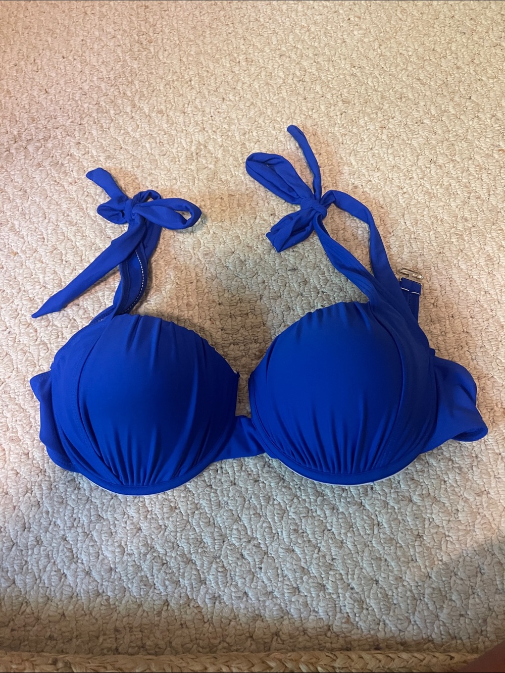 SHEIN Royal Blue Tie-Shoulder Women's Bikini Top